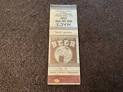 Matchbook Cover - Mac’s Beer And Wine Store Marine City Michigan Delivery • $6.99