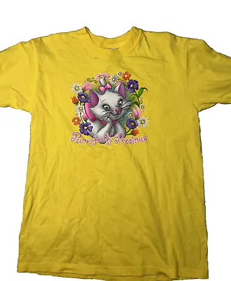 VTG 90s Marie Aristocats Sparkle Yellow Kitty Tee Shirt Disney Store • $19.99