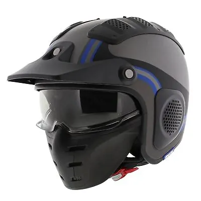 Shark X-Drak Trial Helmet Hister Matt Anthracite Black Blue AKB - Size XS • $106.60