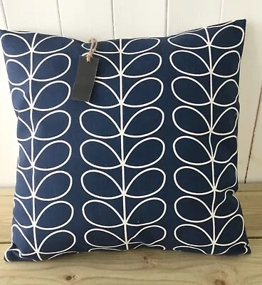 Cushion Cover Using Orla Kiely Whale Navy Blue Dark Ink Indigo Coast  Midcentury • £9.99