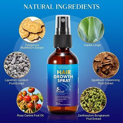 Hair Growth Serum Anti Hair Loss Treatment Spray - Regrow New Hair Minoxidil 5% • £8.78