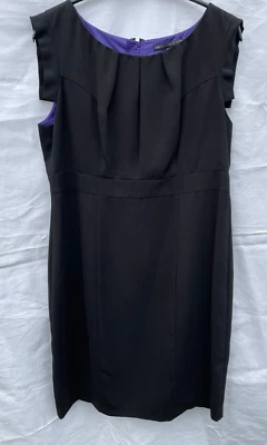 £6.95 • Buy M&S Limited Collection UK 14 16 Black Smart Business Dress, Work, Purple Lining