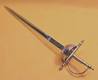 Vintage Toledo Spain Letter Opener Metal Sword Miniature Restaurante La Mina Ad • $18.74