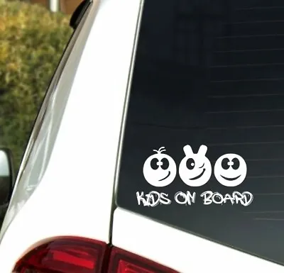 Kids On Board  Child Window Bumper Car Sign Decal Sticker Baby On Board Emoji • £2.99