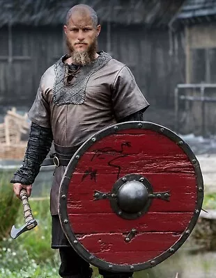£108.85 • Buy Medieval Wooden Viking 24  Round Shield Heavy Metal Fitted Ready For Battle Gift