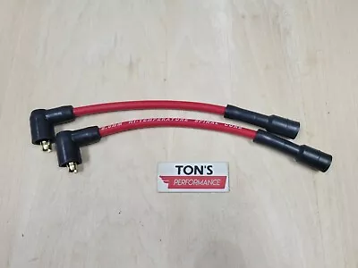 Ton's Red 8mm Spark Plug Wires Harley 95-03 Sportster 883 1200 Coil Relocation • $21.99