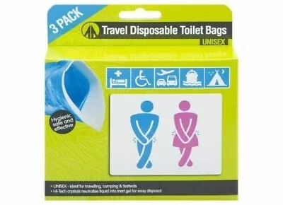 Unisex Travel Disposable Toilet Bag Summit Camping Festival Car Van Emergency • £4.89