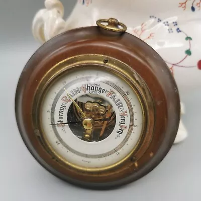 Vintage Nautical Wall Barometer. Wooden Frame. Weather Instruments. • £19.99