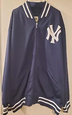 Mitchell And Ness New York Yankees Track/warm Up Zip Jacket Navy 4xl(60) • $45