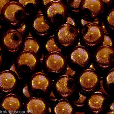 Miracle Bead Chocolate Brown Iridescent 4mm 6mm 8mm Round Jewelry Craft Beads • $7.99