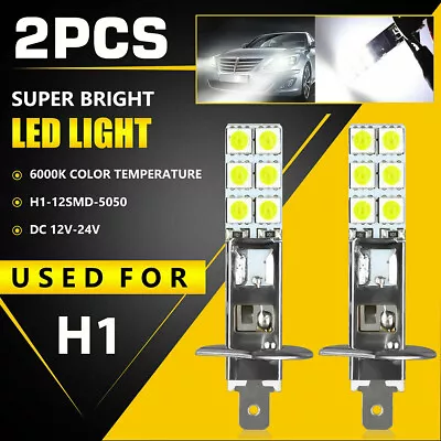 2X H1 LED Headlight Bulbs Conversion Kit High Low Beam Super Bright 6500K White • $7.05