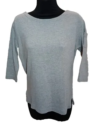 Victoria Jones Women Gray Long Sleeve T-Shirt SZ Small With Pocket On Sleeve • $13.99