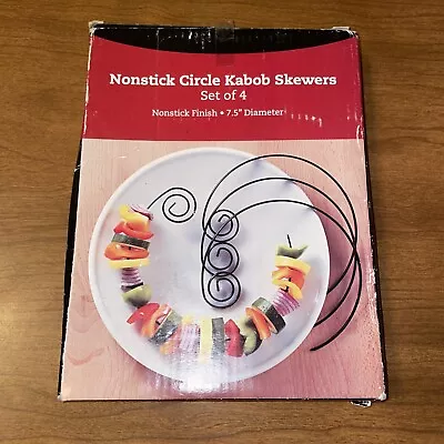 Set Of 4 Nonstick Circle Kabob Skewers 7.5 Inches Diameter Great American • $8.99