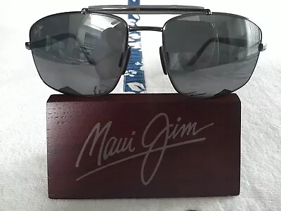 Maui Jim Manele Bay Sunglasses Polarized 224-17 Pewter/Grey Glass Aviator • $129