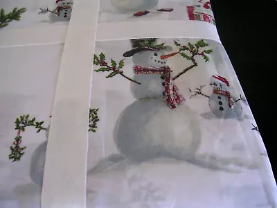 Pottery Barn Christmas Snowman Sheet Set Queen Size 100% Cotton Percale N/wtags • £120.48