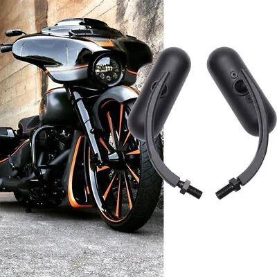 Black Mini Motorcycle Oval Mirrors For Harley Sportster Touring Softail XL V Rod • $49.11