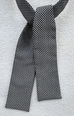 Vintage J.Press Silk Bow Tie Batwing Self-Tie  Black & White Geometric 1.75  • $28