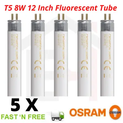 Crompton 5X T5 8W 12  Fluorescent Tube Replacement Normal White 835 Miniature  • £8.79