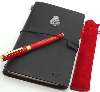 UK Police Leather Journal Notebook Crest Badge ENGRAVED Force County Met Gifts • £32.95