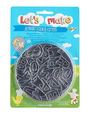 Let’s Make 26 Alphabet Cookie Cutters With Metal Storage Tin By KitchenCraft • £16.99