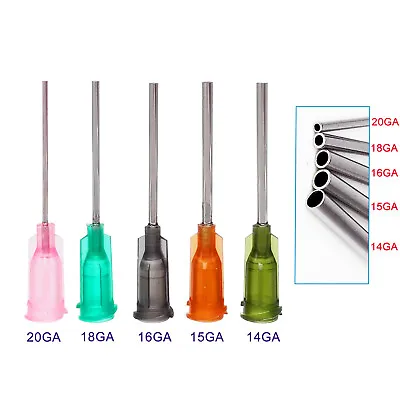 1'' Blunt Dispensing Needles Syringe Needle For Glue Oil Ink 14-20 Gauge • $7.99