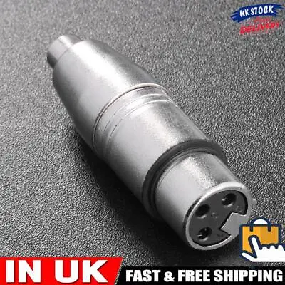 3-Pin XLR Female To RCA Female Jack Audio Cable Microphone AV Video Adapter • £4.99