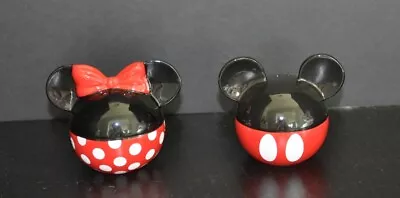 Disney Mickey Mouse & Friends Ceramic Mickey And Minnie Salt & Pepper Shakers • $12.95