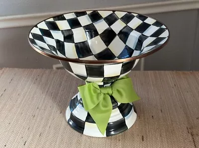 Mackenzie Childs Large Compote Courtly Check Pedestal Centerpiece Bowl • $175