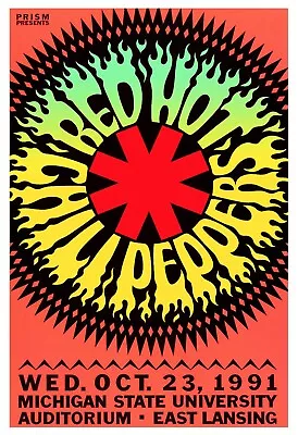 Red Hot Chili Peppers 1991 13  X 19  Reproduction Concert Poster • $19.95