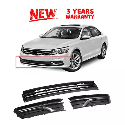 For 2016-2019 VW Passat S Front Bumper Lower Grille + Fog Light Bezels Cover US • $90.99