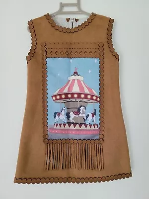 Girls Tan Suede Dress - Indian American Design - Size 2/3 • $25