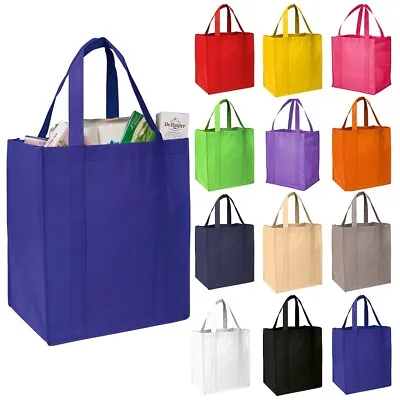 £8.49 • Buy 2 X Eco Reusable Shopping Grocery Bag Non Woven Tote Reinforced Base Handbag LOT