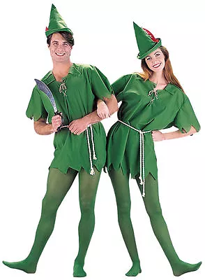 Peter Pan Fancy Dress Up Party Costume Elf Robin Hood Peter Pan Adult Unisex • $34.99