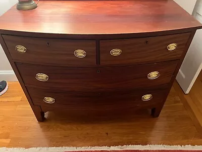 Antique Mahogany Bureau With Mounted Mirror • $350