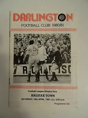 18/4/1981 DARLINGTON  V HALIFAX TOWN • £1