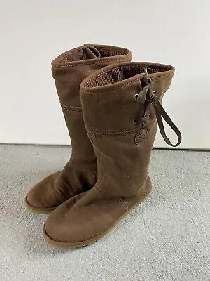 Ugg Boots Women 8 Brown EVA Australia Outdoor Winter Textile Mid Calf F8909D • $30