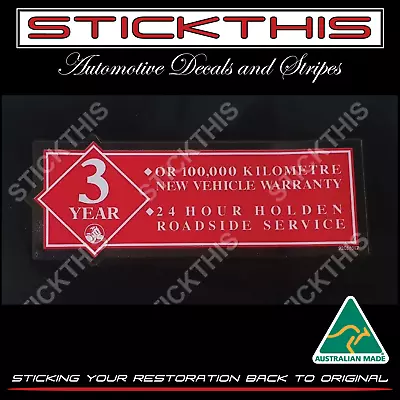 3 Yr Warranty VR - VZ 1/4 Window Holden HSV Dealer Service Window Decal Sticker • $13.90