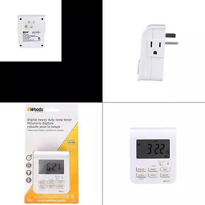 15-amp 7-day Indoor Plug-in Heavy-duty Dual-outlet Digital Timer White | • $22.99