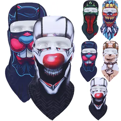 Balaclava Clown Face Mask UV Protection Ski Sun Hood Tactical Mask For Men Women • $13.99