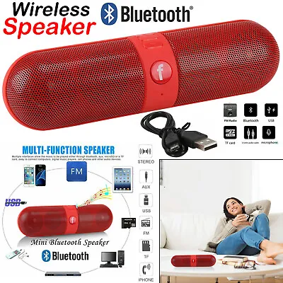 Bluetooth Wireless Speaker Portable Bass Stereo Waterproof Speakers Loud Usb Aux • £9.99