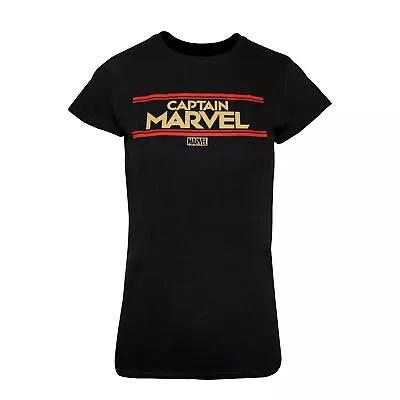 Captain Marvel Womens/Ladies Letters T-Shirt NS5387 • £13.80