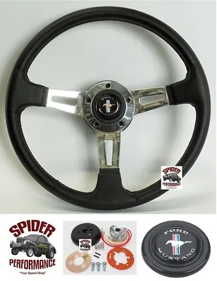 1965-1969 Mustang Steering Wheel PONY 14  POLISHED MUSCLE CAR • $299.95