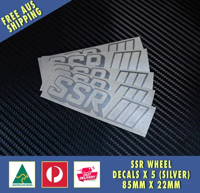 SSR STYLE Japan Wheel Decal - Set Of 5 JDM Car Stickers (SILVER) • $9.95