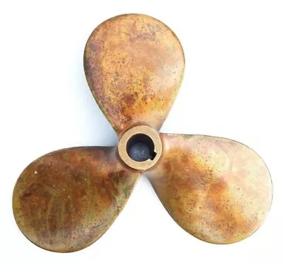 Vintage All Brass Marine Ship Boat  3-blade Outboard Propeller Eef163 L14 P8 Rh • $444.13