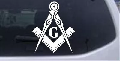 Masonic Square And Compass Car Or Truck Window Laptop Decal Sticker 3X2.6 • $5.99