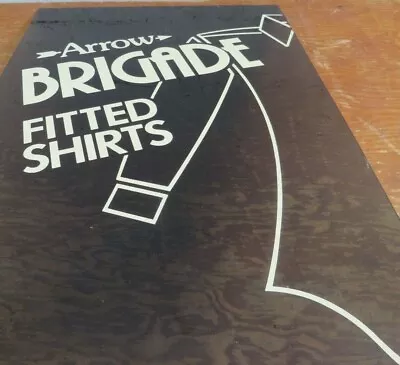 Vintage Store Display Hanging Arrow Brigade Shirt Sign Black And White • $39