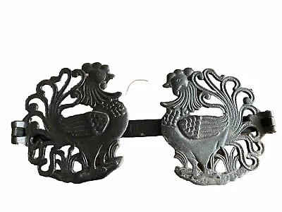 Cast Iron Rooster Chicken Paper Towel Holder LEGO Japan Black Vintage Country • $24.99