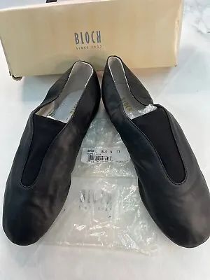 Bloch Super Jazz Elastic Slip-On Leather Upper Black Mens  Dance Shoes Size 11 • $29.99