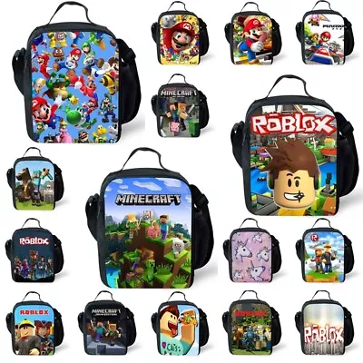 Boys Girls Kids Mario Insulated Lunch Box Bag Outing School Food Picnic Bags UK • £9.95