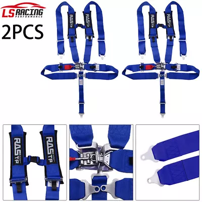 2PCS 3  Universal Blue 5 Point Camlock Quick Release Racing Car Belt Harness • $145.99